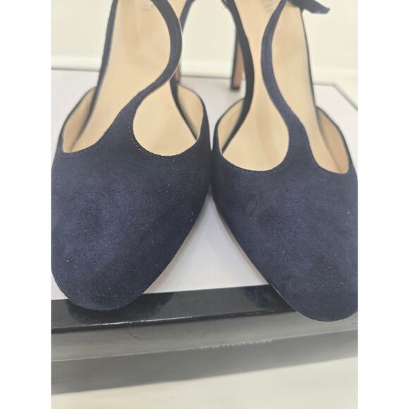 Nine West Nina Su Navy Suede Pumps Size 7.5 Medium With Box - Picture 5 of 8